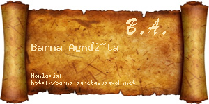 Barna Agnéta névjegykártya